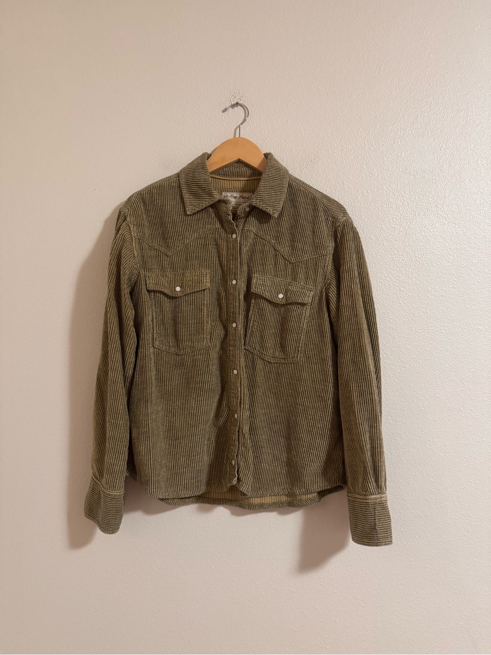 We The Free Olive Corduroy Shirt Jacket